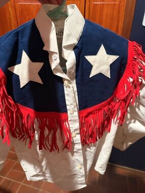 Chaplin  Kids Navy & White Star Fringe Button-Front Shirt